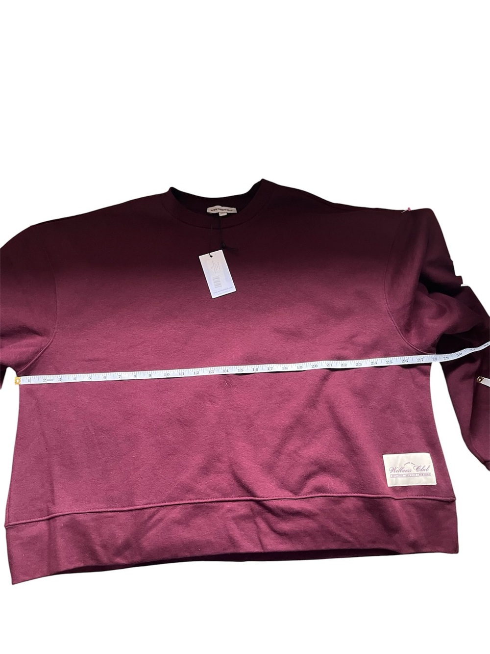 WeWoreWhat New Burgundy Wellness Club Crewneck Sweatshirt XL - Picture 6 of 11